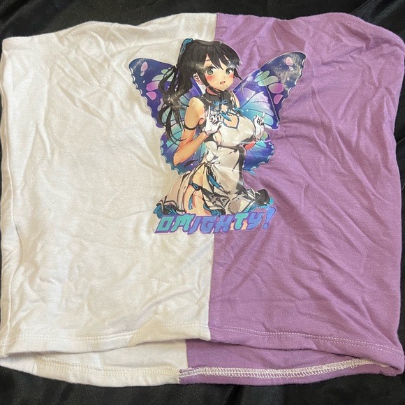 Omighty purple and white colour block tube top with fairy - Picture 2 of 4